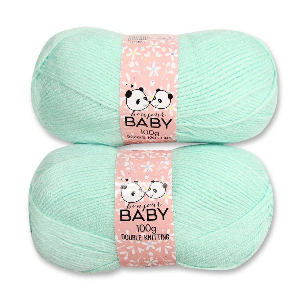 Double Knit Yarn Baby Pastel Mint 2X100G 322480-Mint