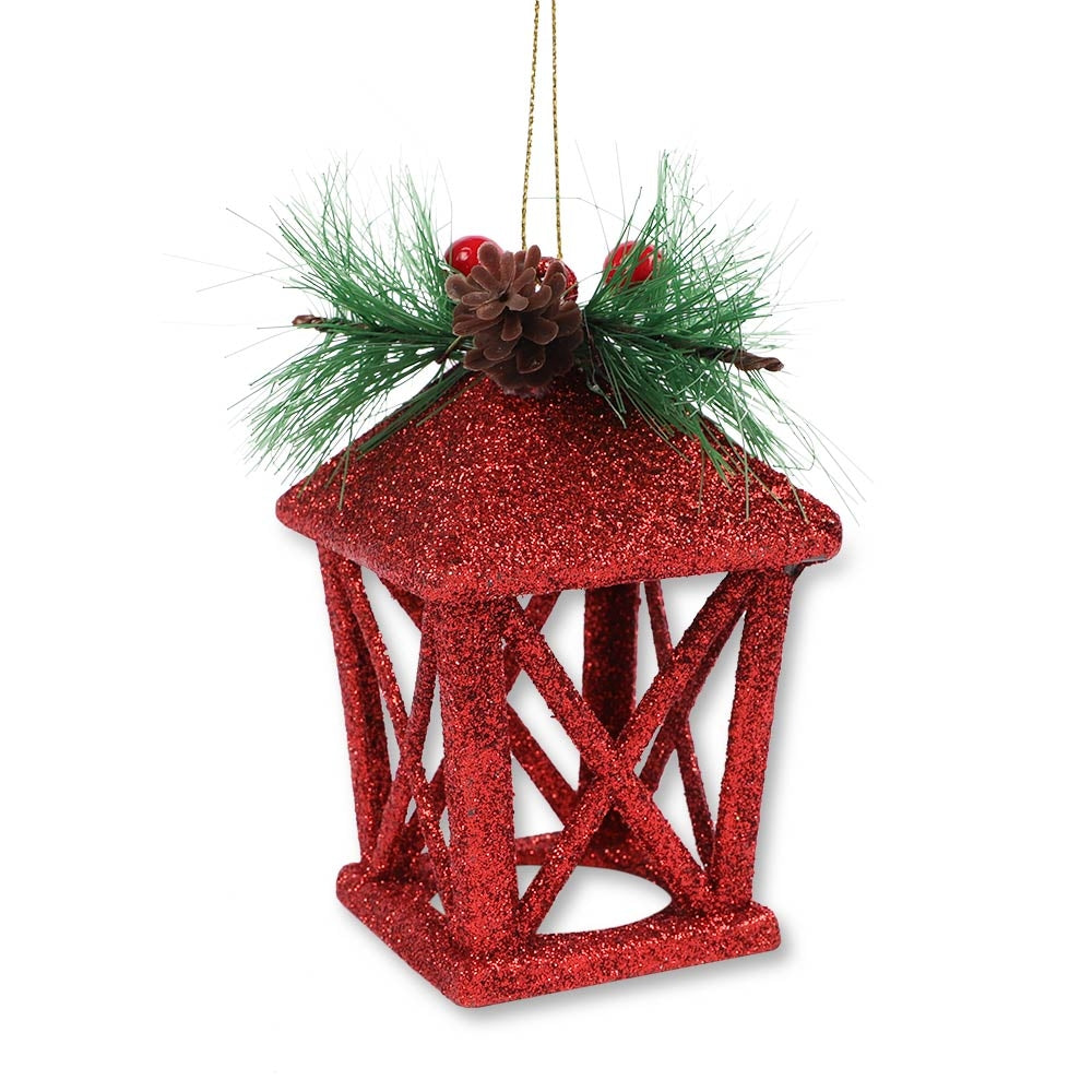 Red Glitter Hanging Lantern | Poundstretcher  331890- red 