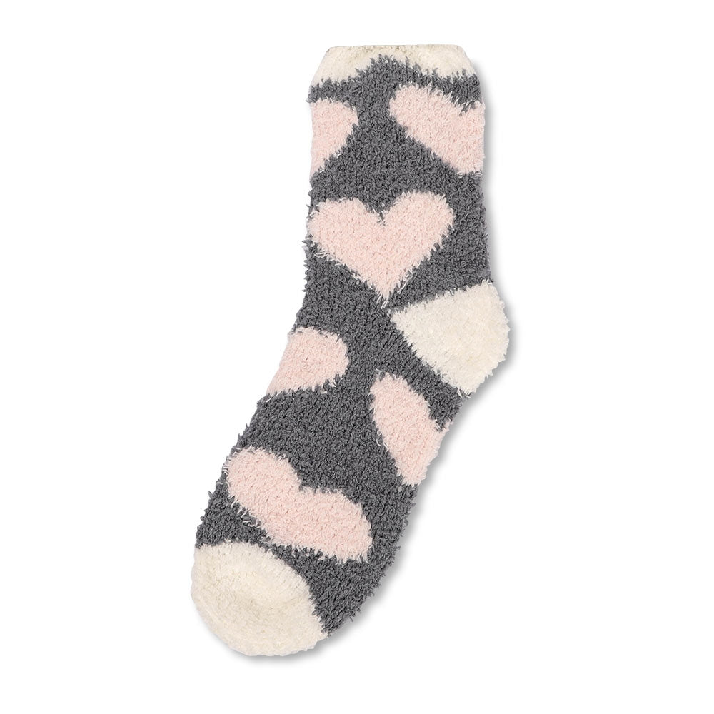 Ladies Heart Print Snuggle Socks  332665-HEARTS 