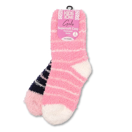 Girls Cosy Socks Pink Navy 2 Pack 339528-PINK-NAVY
