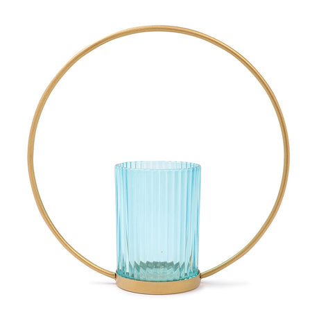 Gold Ring Tea Light Holder Blue 330499-BLUE