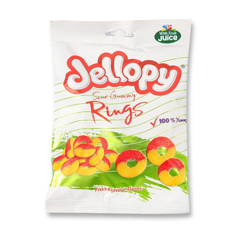 Jellopy Sour Gummy Rings 160G 330438