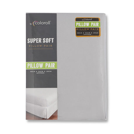Coloroll Microfibre Silver Pillow Pair 330490
