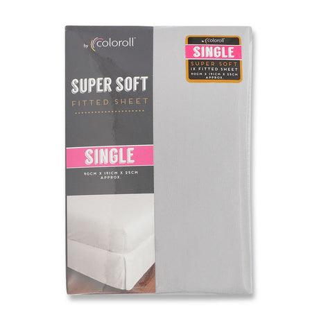 Coloroll Microfibre Silver Single Fitted Sheet  330491