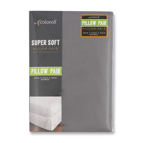 Coloroll Microfibre Charcoal Pillow Pair 330496