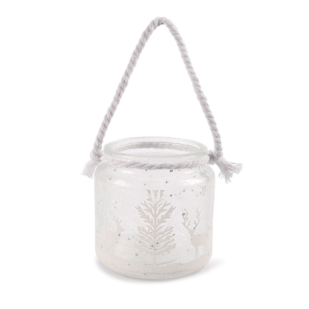 Xmas Candle Holder Frosted 332703