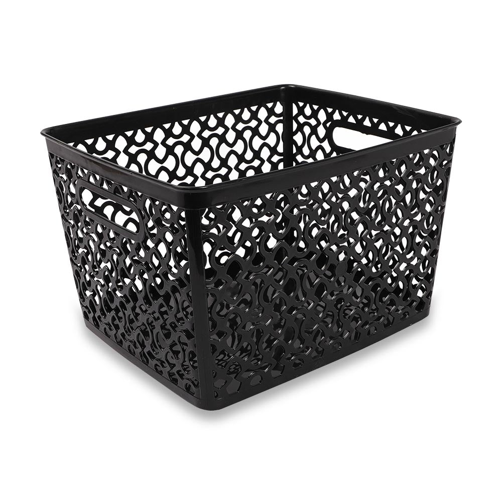 Large Black Patterned Basket  294553