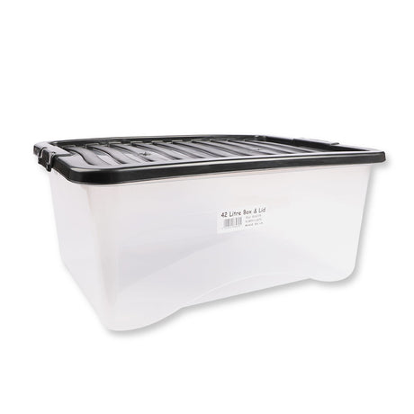 Plastic Storage Box And Lid 42L 316225