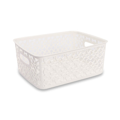 Small White Patterned Basket  318348-WHITE 