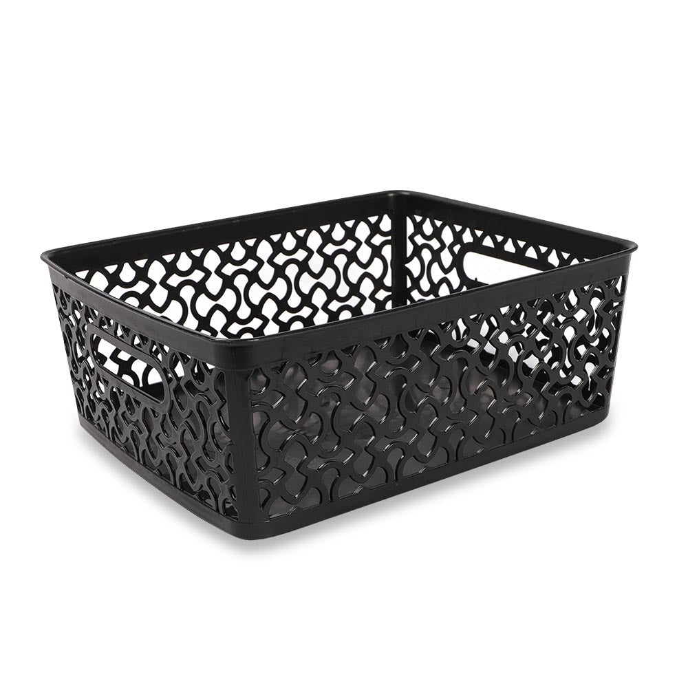 Medium Black Patterned Basket  318349-BLACK 