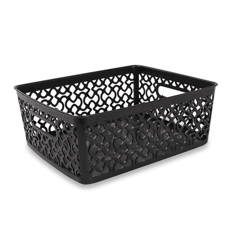 Medium Black Patterned Basket  318349-BLACK 