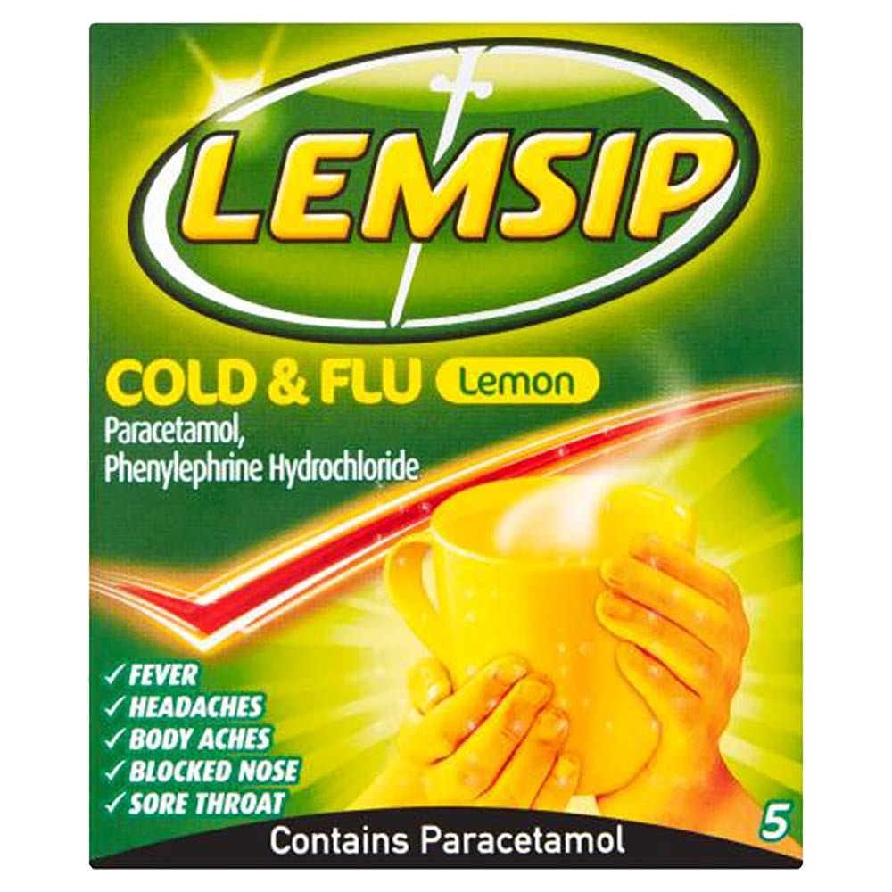 Lemsip Cold And Flu Lemon 5 Pack 301137