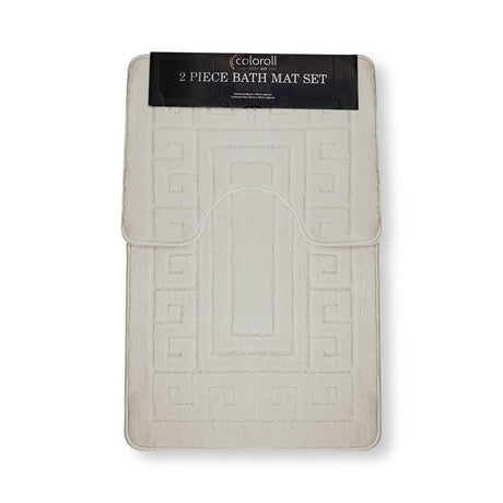 Coloroll Cream 2 Piece Bath Mat Set  315422-CREAM 