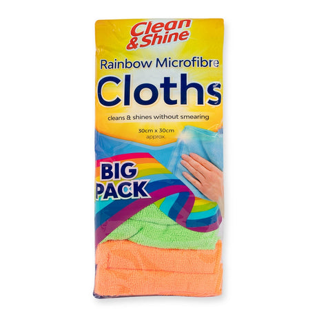 Clean And Shine Rainbow Microfibre Cloths 10 Pack  317068-1