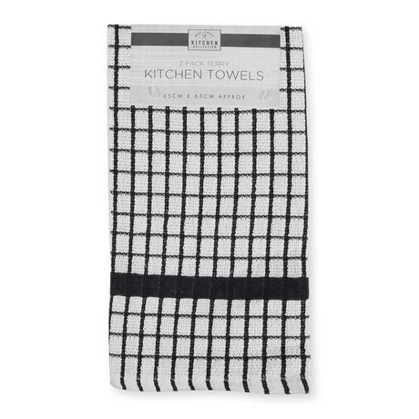 Terry Check Tea Towel 2 Pack  324914
