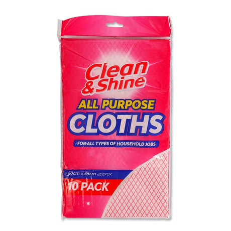 Clean & Shine All Purpose Cloths | 10 Pack | Poundstretcher  325249