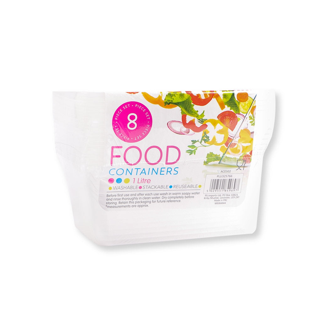 Food Containers 1L 8 Pack 325766