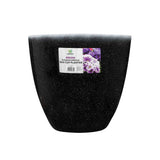 Eleanor speckle egg cup planter in black on a white background