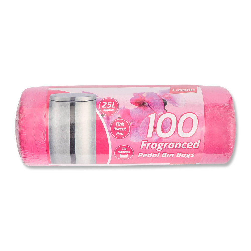 100 Fragranced Pedal Bin Bags - Pink 331034-pink