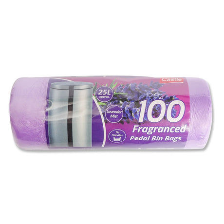 100 Fragranced Pedal Bin Bags - Purple 331034-purple