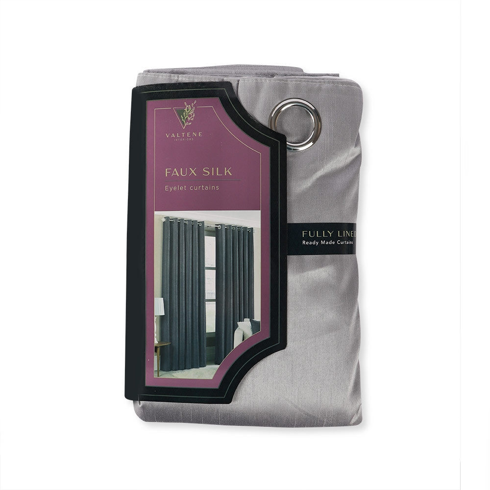 Faux Silk Eyelet Curtains 66 X 90 Inches 333242