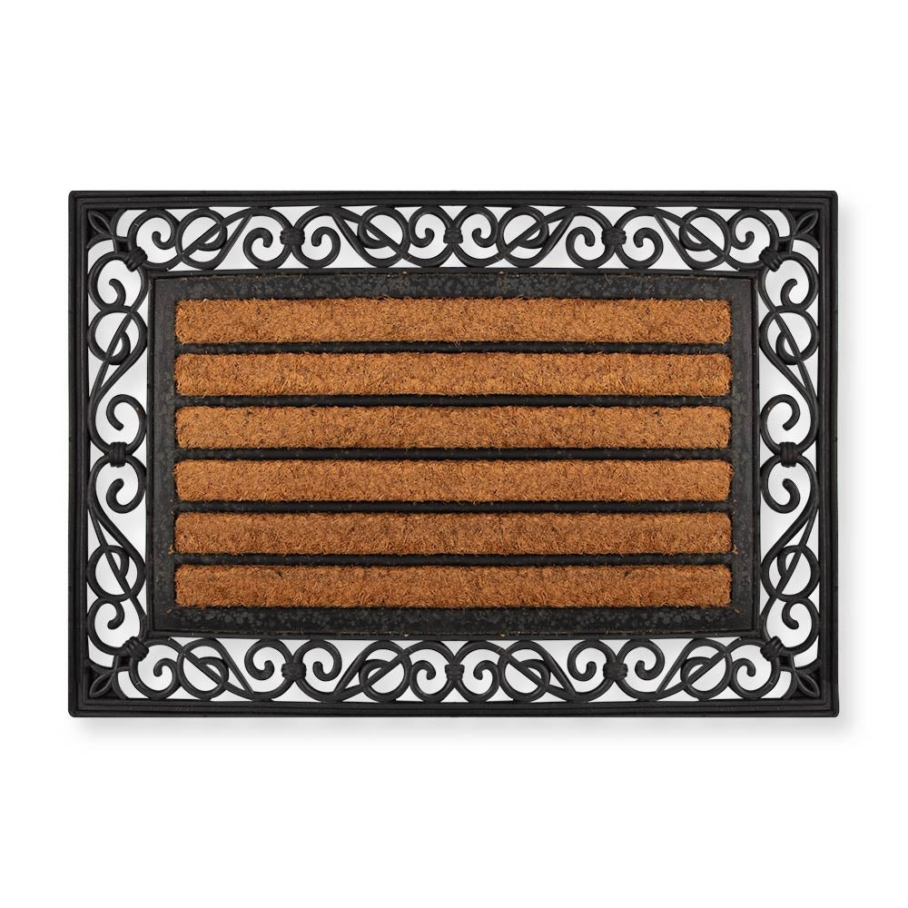 Heavy Duty Rubber Coir Rectangle Mat 60 X 40Cm 316329-RECTANGLE