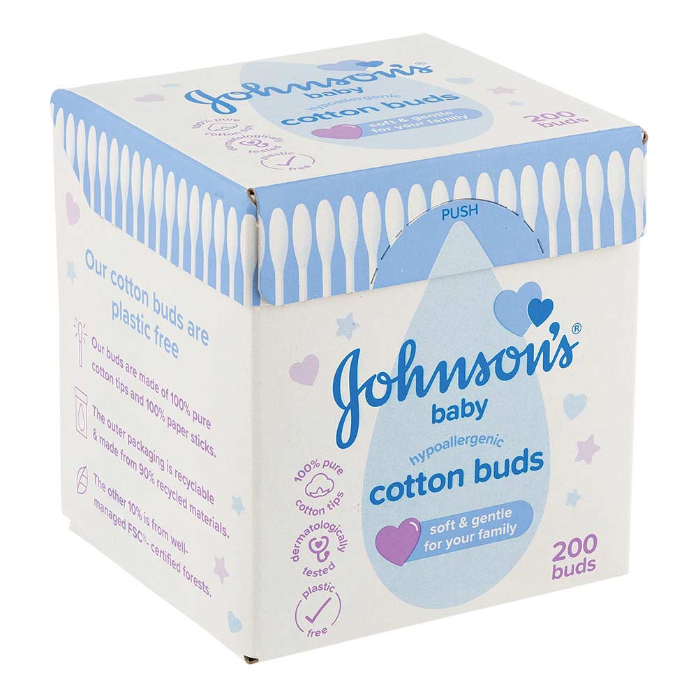Johnson's Baby Hypoallergenic Cotton Buds 200 Pack | Poundstretcher