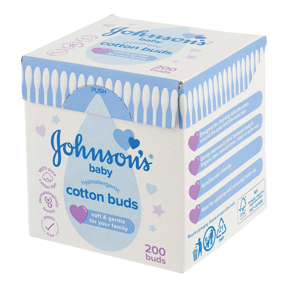 Johnson's Baby Hypoallergenic Cotton Buds 200 Pack
