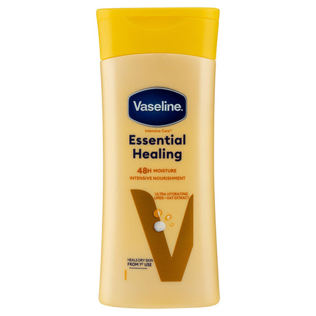 Vaseline essential healing body lotion on white background