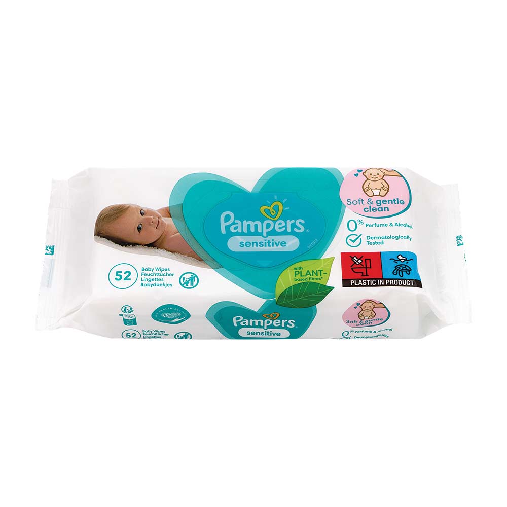 Pampers Sensitive Baby Wipes 52 Pack