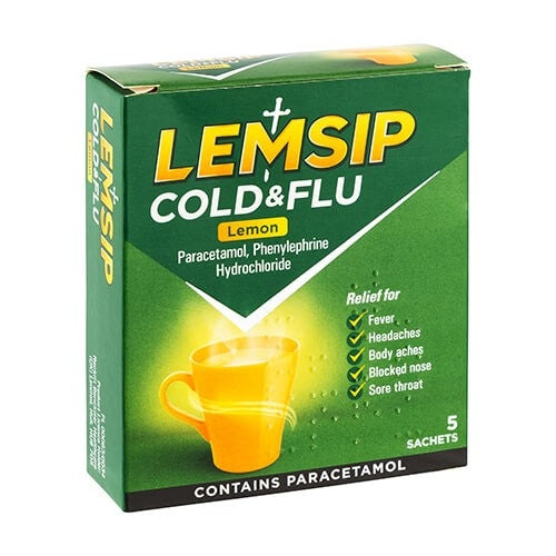 Lemsip Cold & Flu Lemon 5 Pack | Poundstretcher 244387