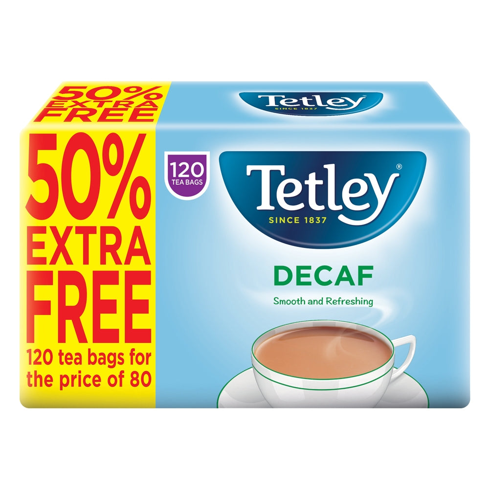 Tetley Decaf Tea Bags 80 + 50% Free | Poundstretcher  257921