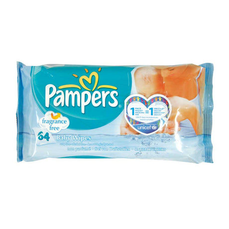 Pampers Fragrance Free Baby Wipes 64 Pack 263201-fragfree