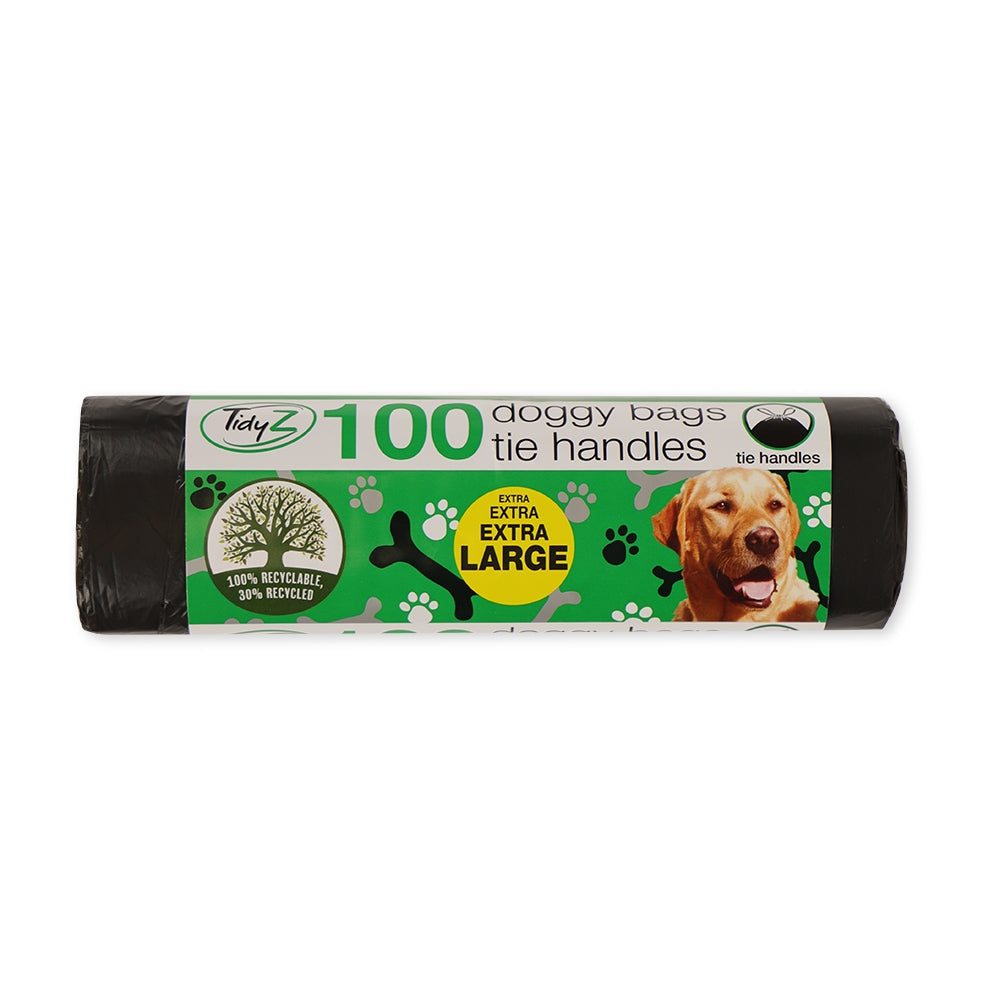 TidyZ XL Doggy Bags With Tie Handles 100 Pack | Poundstretcher