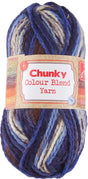 Colour Blend Chunky Yarn 1X100G - Blue And Cream Mix 272954-brwnbluecrea