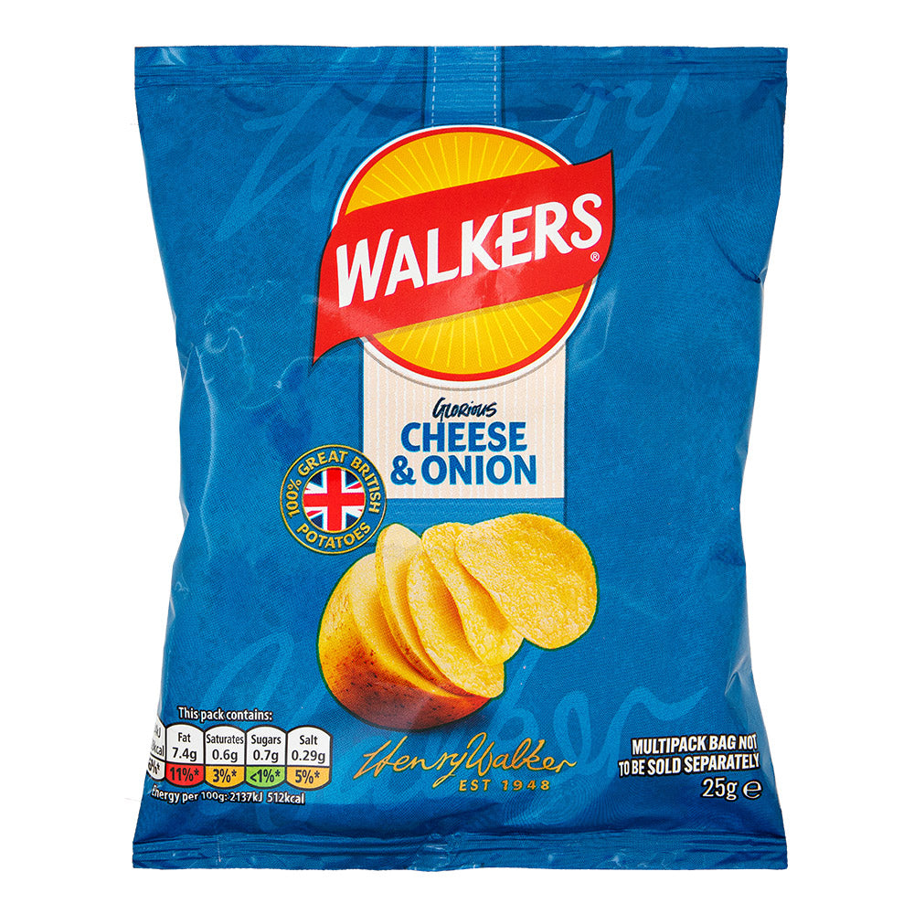 Walkers Crisps Cheese & Onion 25g x 6 Pack