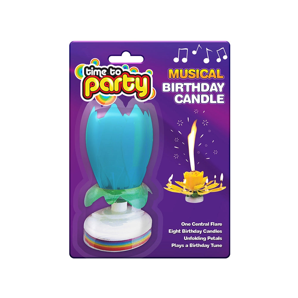 Blue Lotus Musical Birthday Candle 285610-BLUE