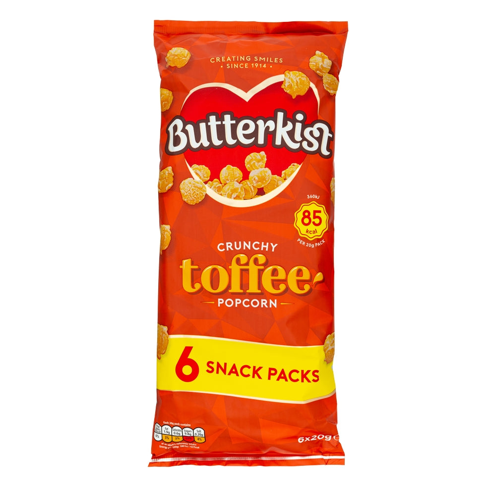 Butterkist Toffee Popcorn Snack Pack 6 X 20G | Poundstretcher  290780