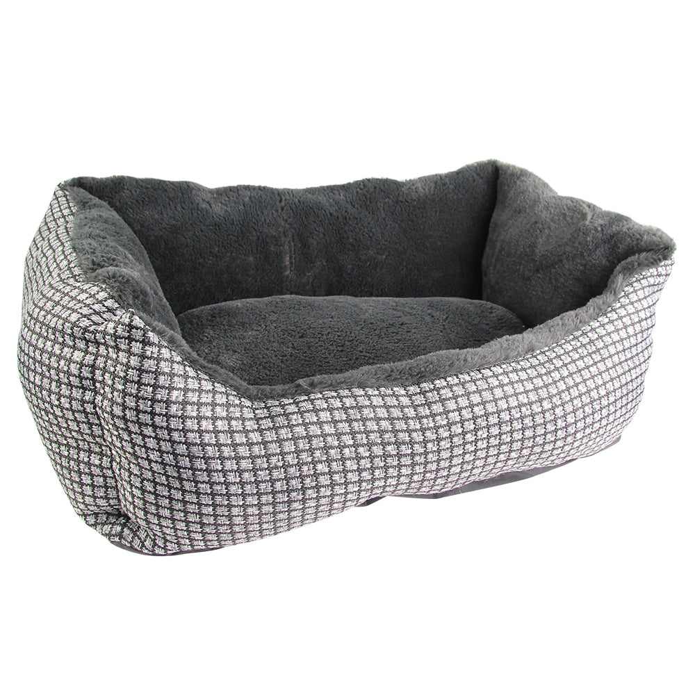 Grey Luxury Square Pet Bed | Poundstretcher  322787-GREY