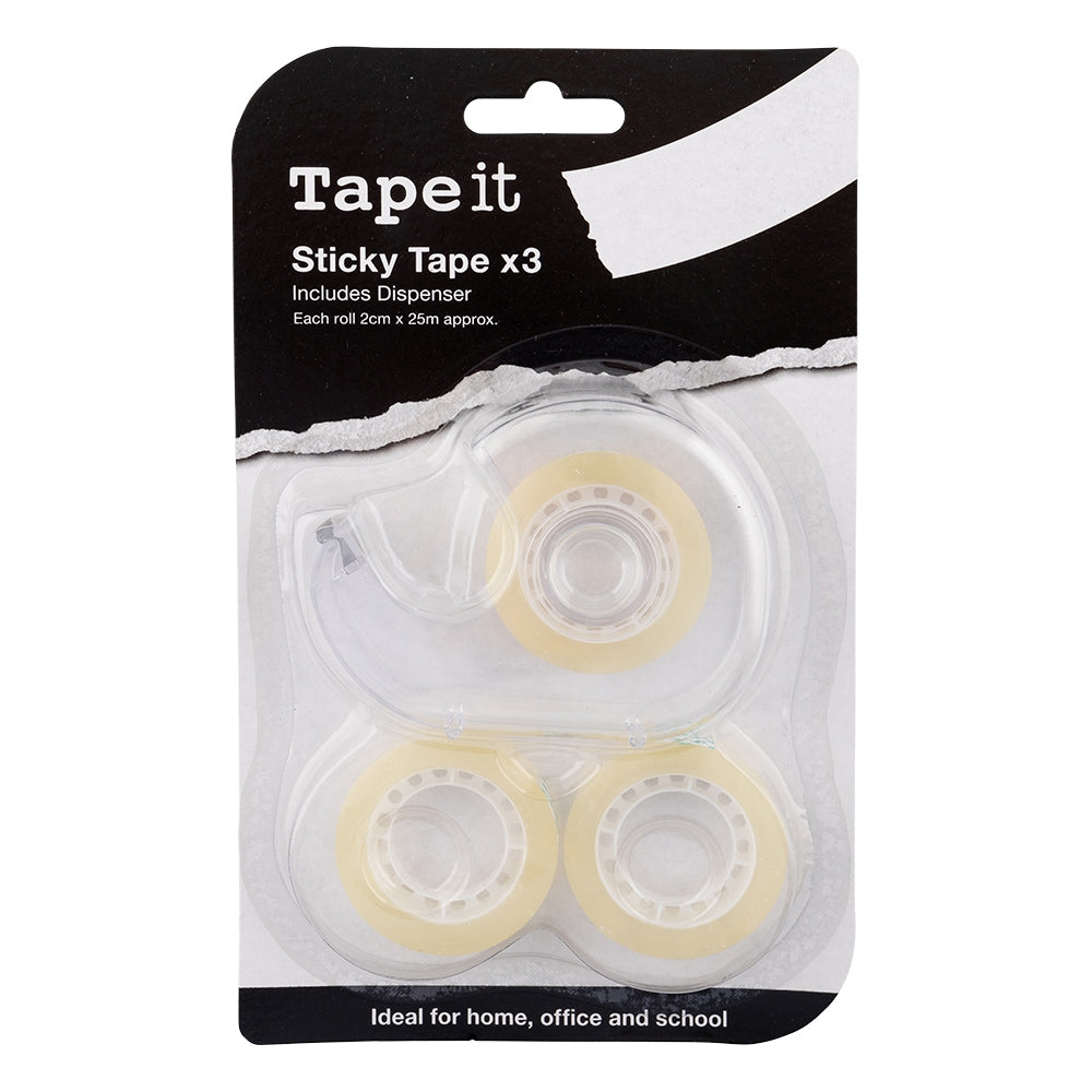 Tape It - Sticky Tape With Dispenser 3 Pack  304733