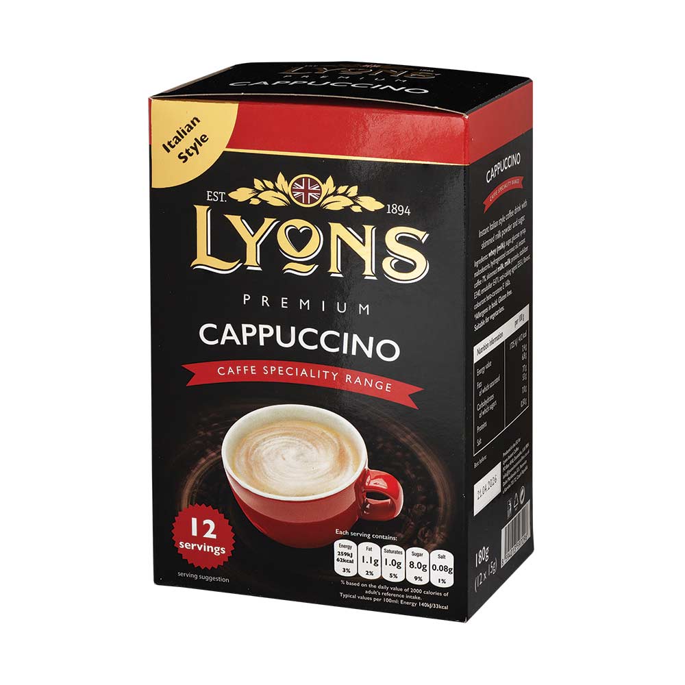 Lyons Premium Cappuccino Sachets 15g x 12 Pack