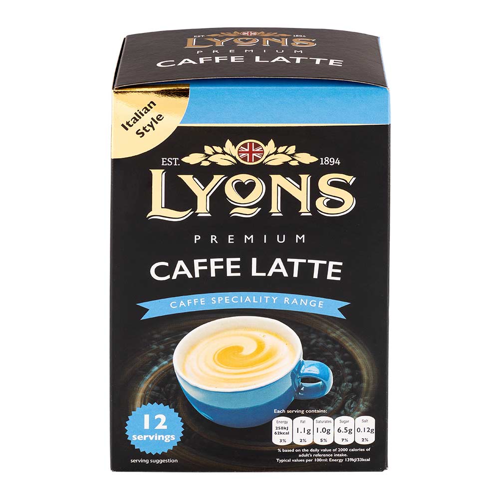 Lyons Premium Caffe Latte Sachets 12 Pack | Poundstretcher