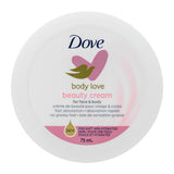 Dove body love beauty cream container on a white background