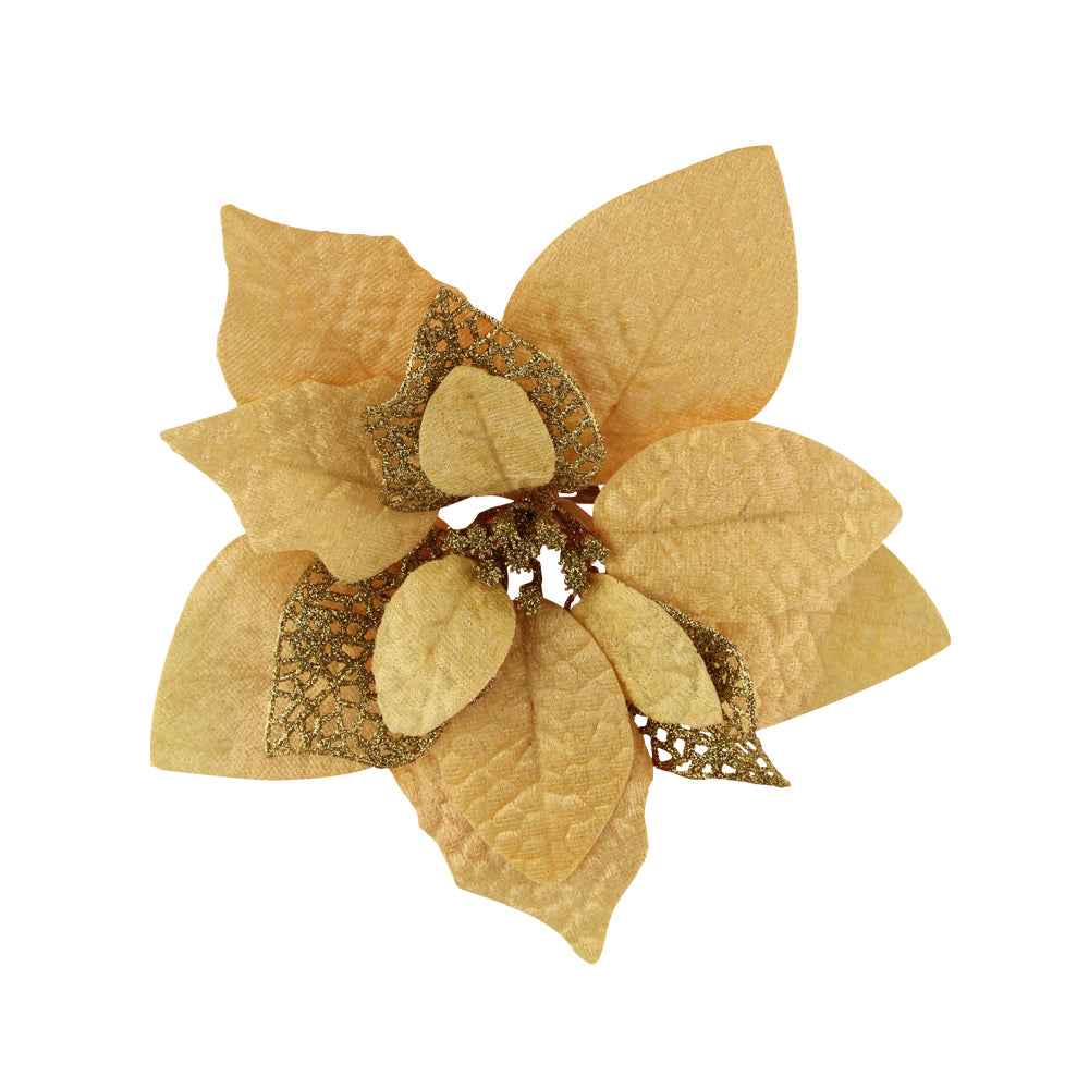 Poinsettia Clip-Gold 325137-GOLD