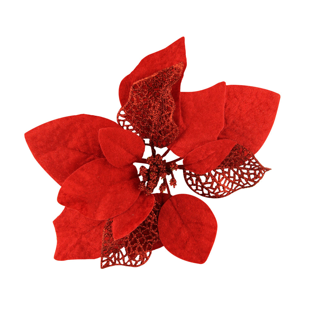 Poinsettia Clip-Red  325137-RED