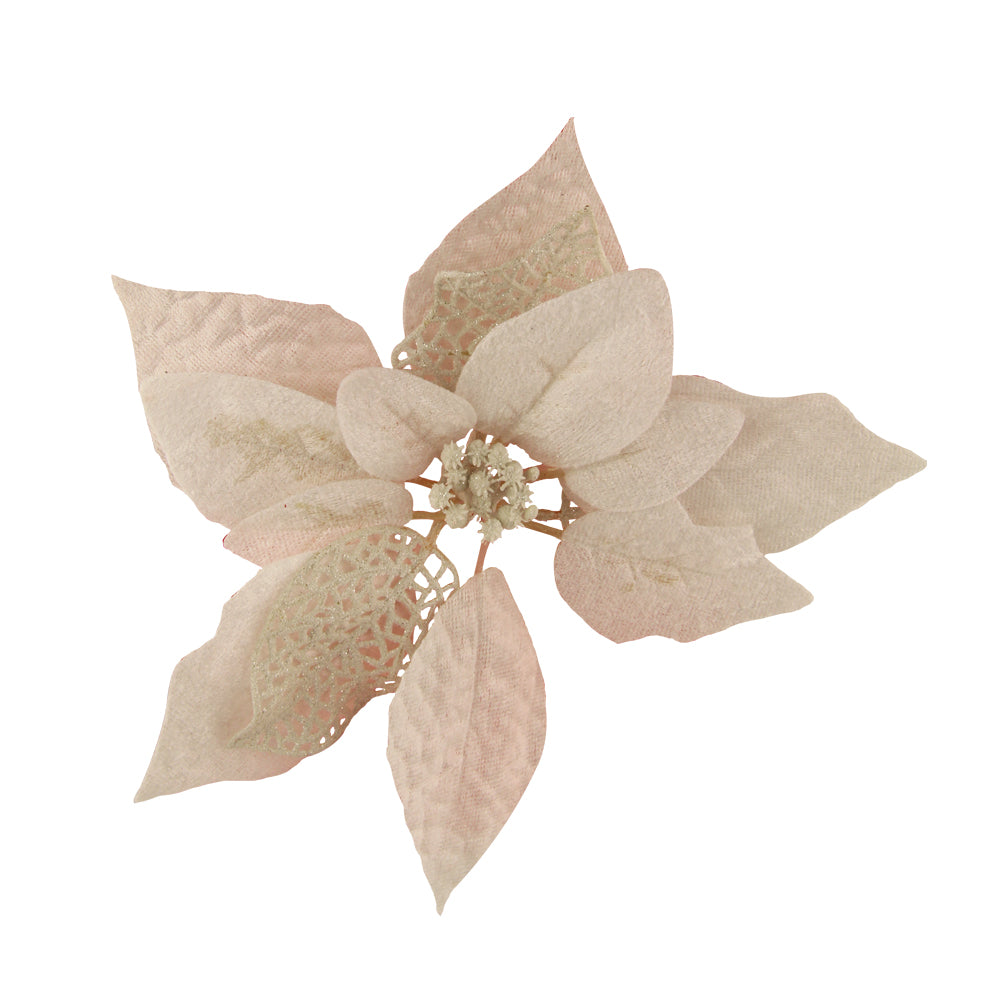 Poinsettia Clip-White  325137-WHITE