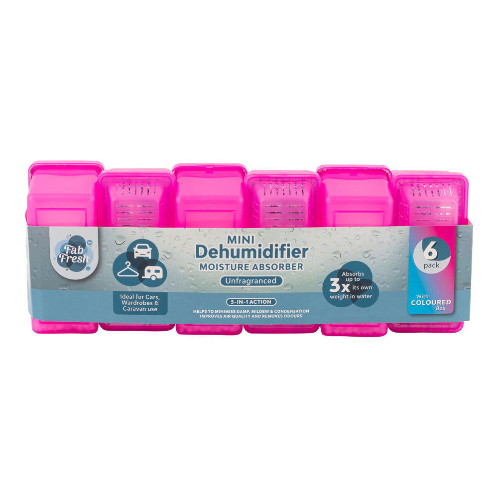 Fab Fresh Mini Dehumidifier Moisture Absorber Unscented 6 Pack