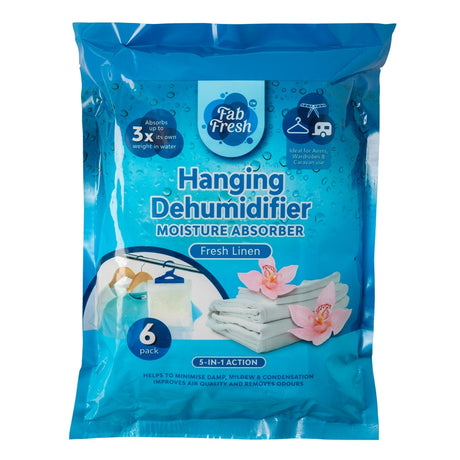 Fab Fresh Hanging Fresh Linen Scented Dehumidifier 6 Pack 316637-FRESH LINEN