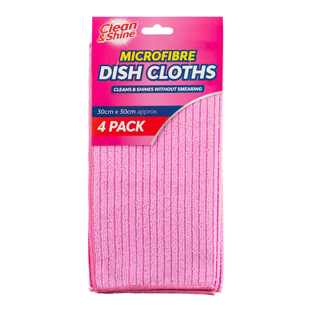Clean & Shine - 4 Microfibre Cloths Pink 317435