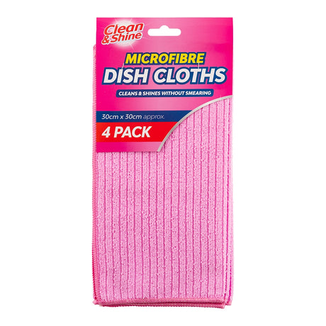 Clean & Shine - 4 Microfibre Cloths Pink 317435